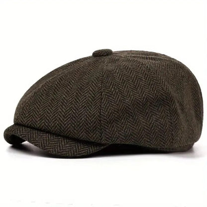 PEAKED CAPS - HARRIS TWEED Genuine Scottish Harris Tweed 8 Panels Man Cap Blue