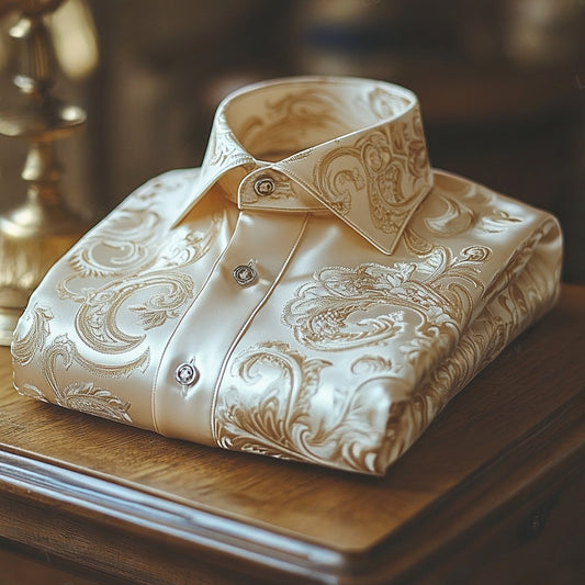 Business Elegant Paisley Shirt Wedding Shirt Men's Shirt white shirt