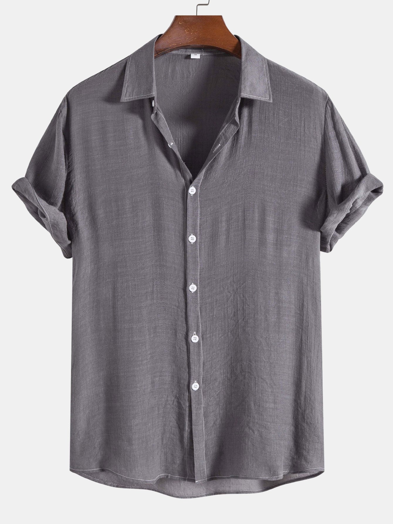 Light Crinkled Fabric Button Up Shirt