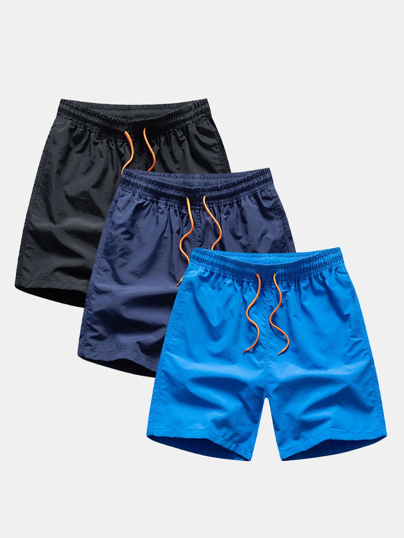 3 Pieces Man Mid Length Drawstring Swim Shorts