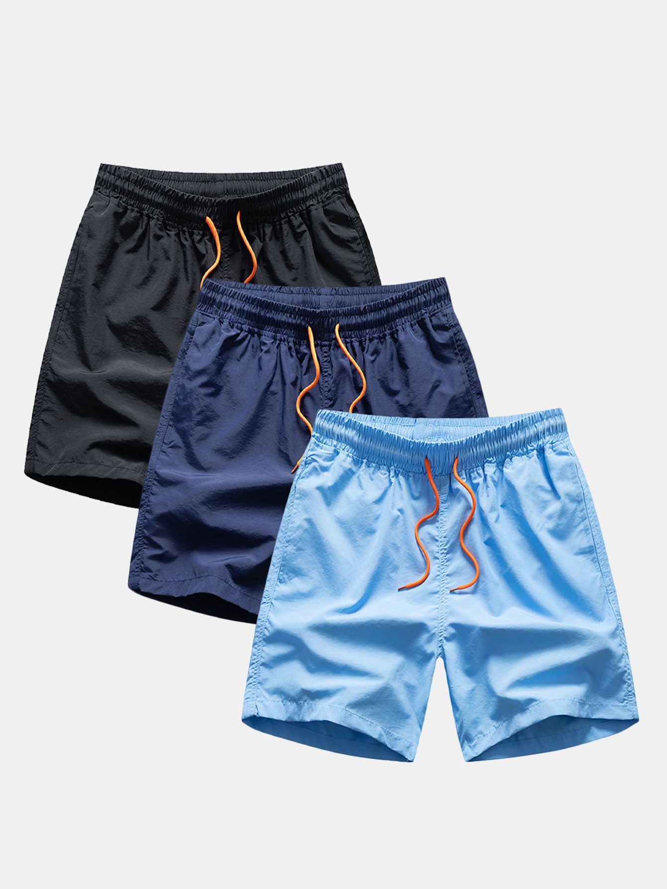3 Pieces Man Mid Length Drawstring Swim Shorts