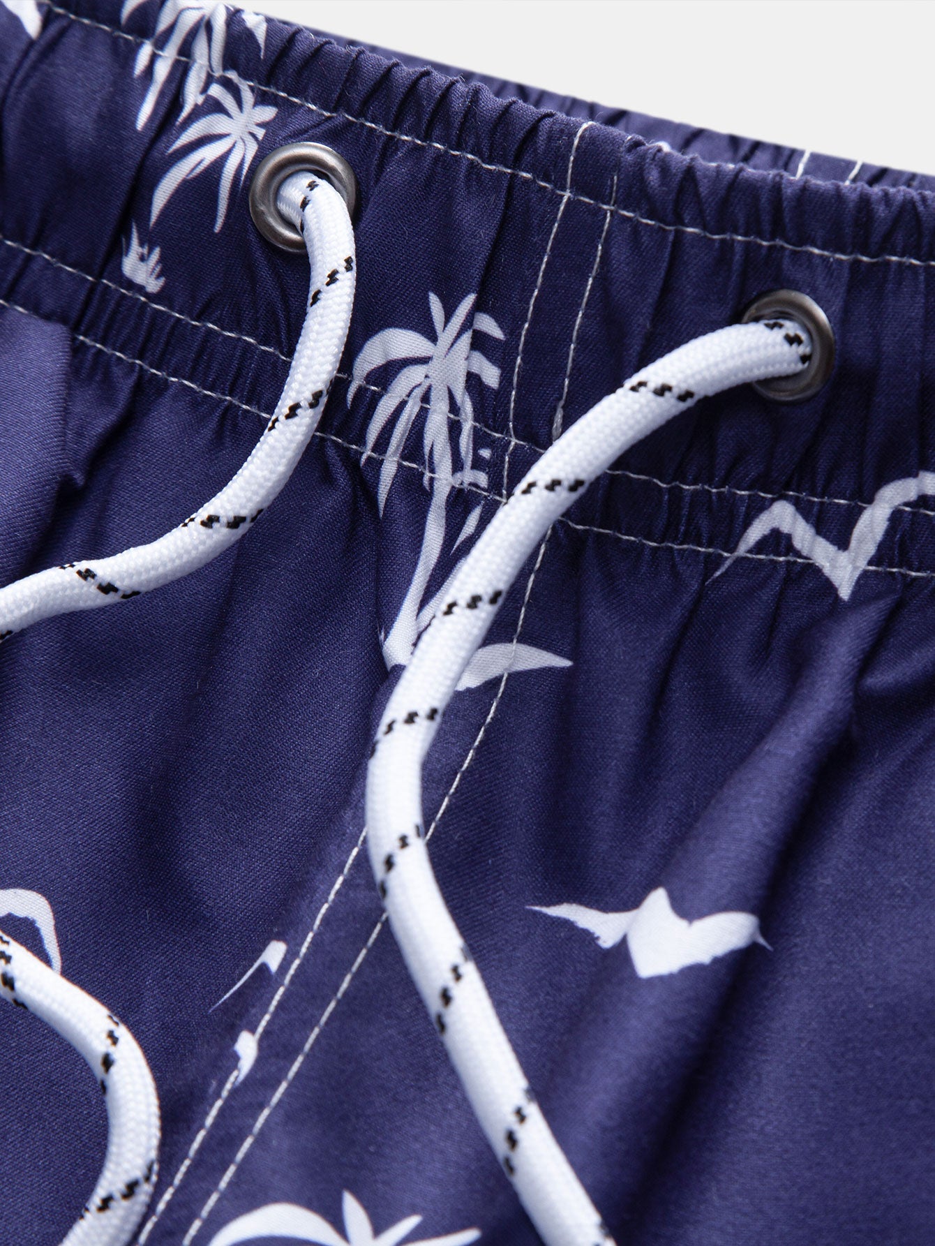 Palm Tree Seagull Print Swim Shorts