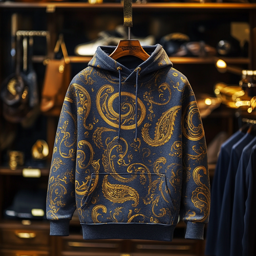 Paisley Art Print Hoodie Men