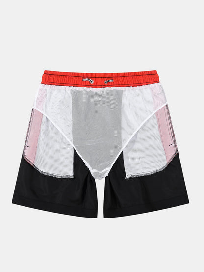 3 Pieces Contrast Waistband Swim Shorts