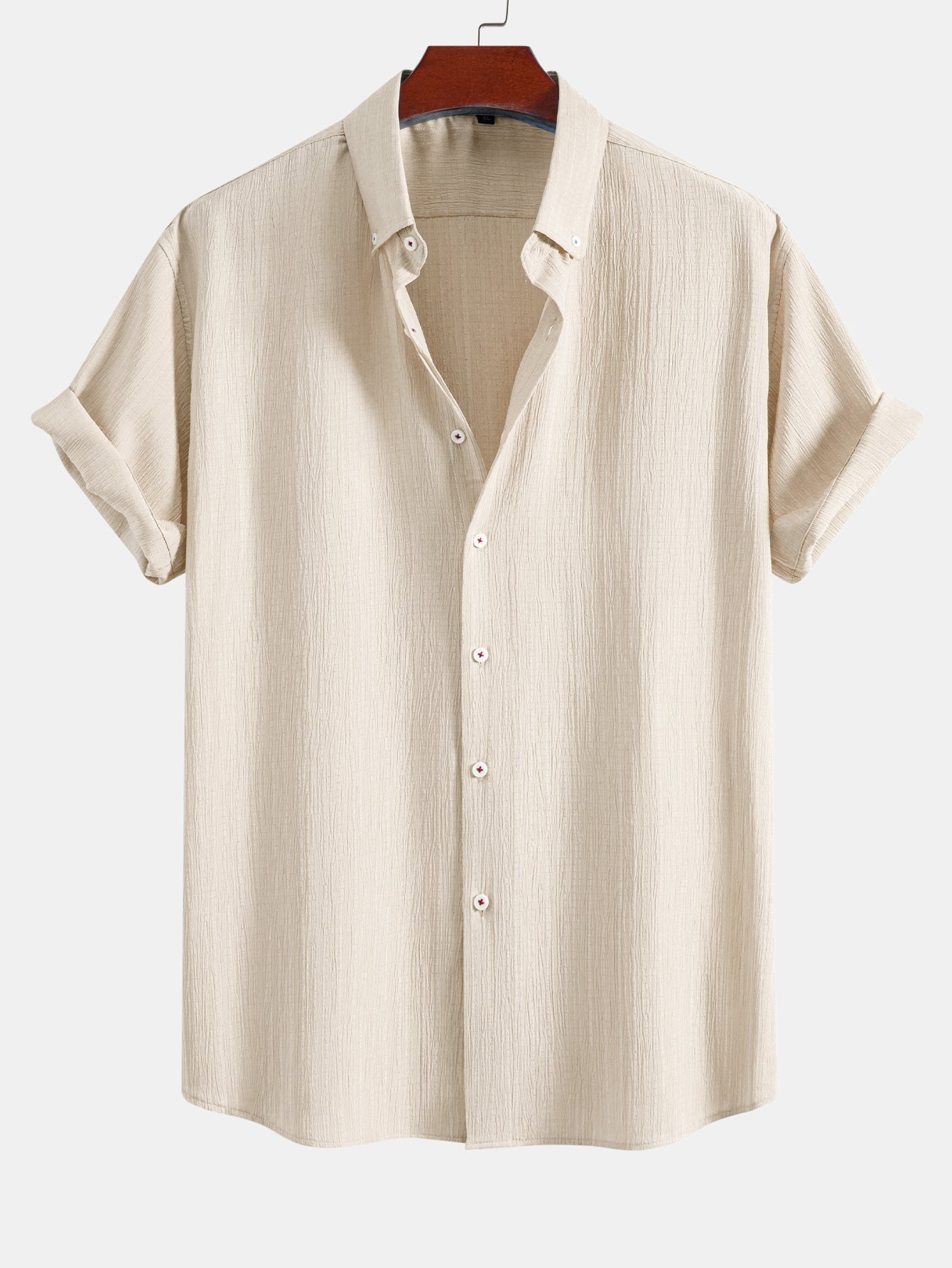 Crinkled Textured Button Down Shirt