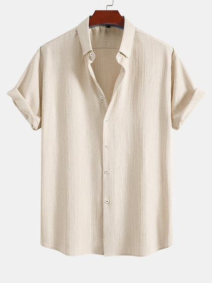 Crinkled Textured Button Down Shirt