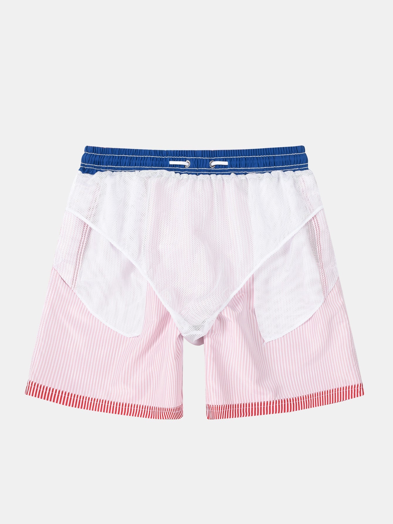 3 Pieces Vertical Striped Drawstring Swim Shorts