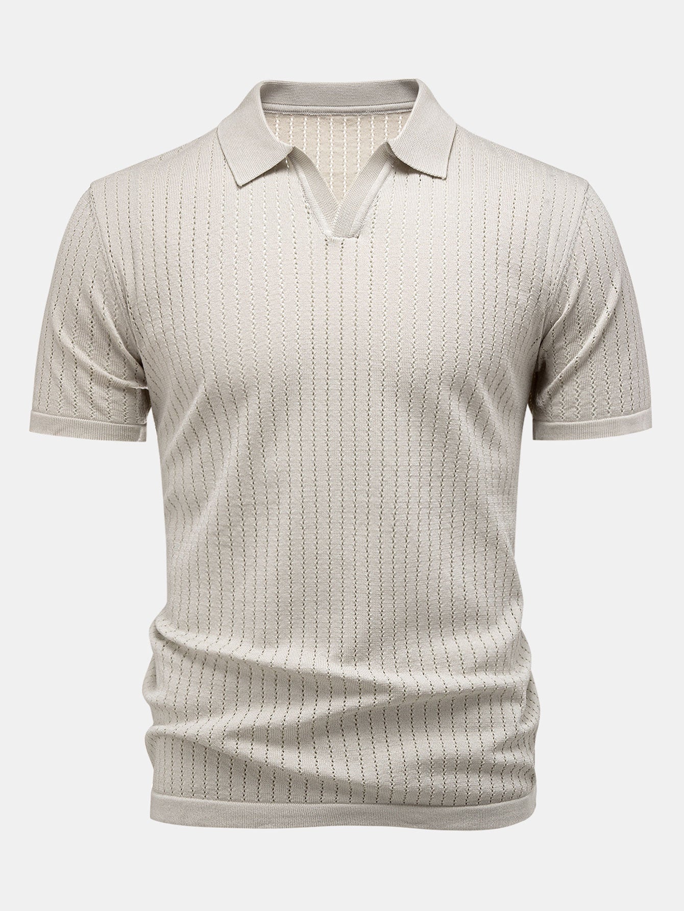 Johnny Collar Open Knit Polo
