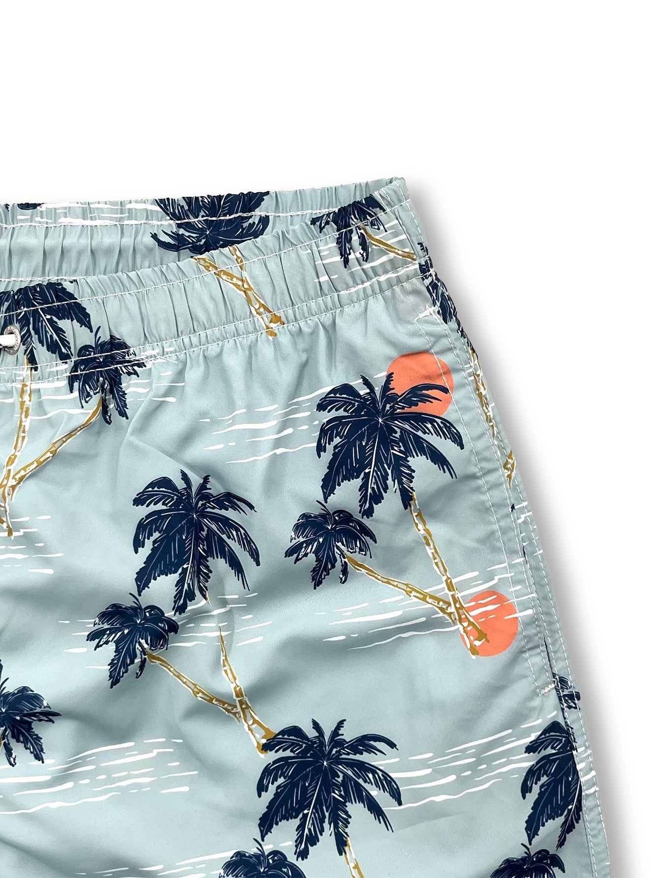 Palm Tree Sunset Print Swim Shorts