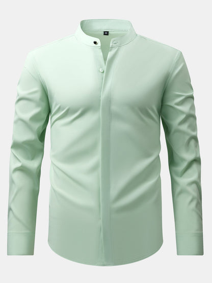 3 Pieces Non-Iron Hidden Placket Stand Collar Dress Shirt