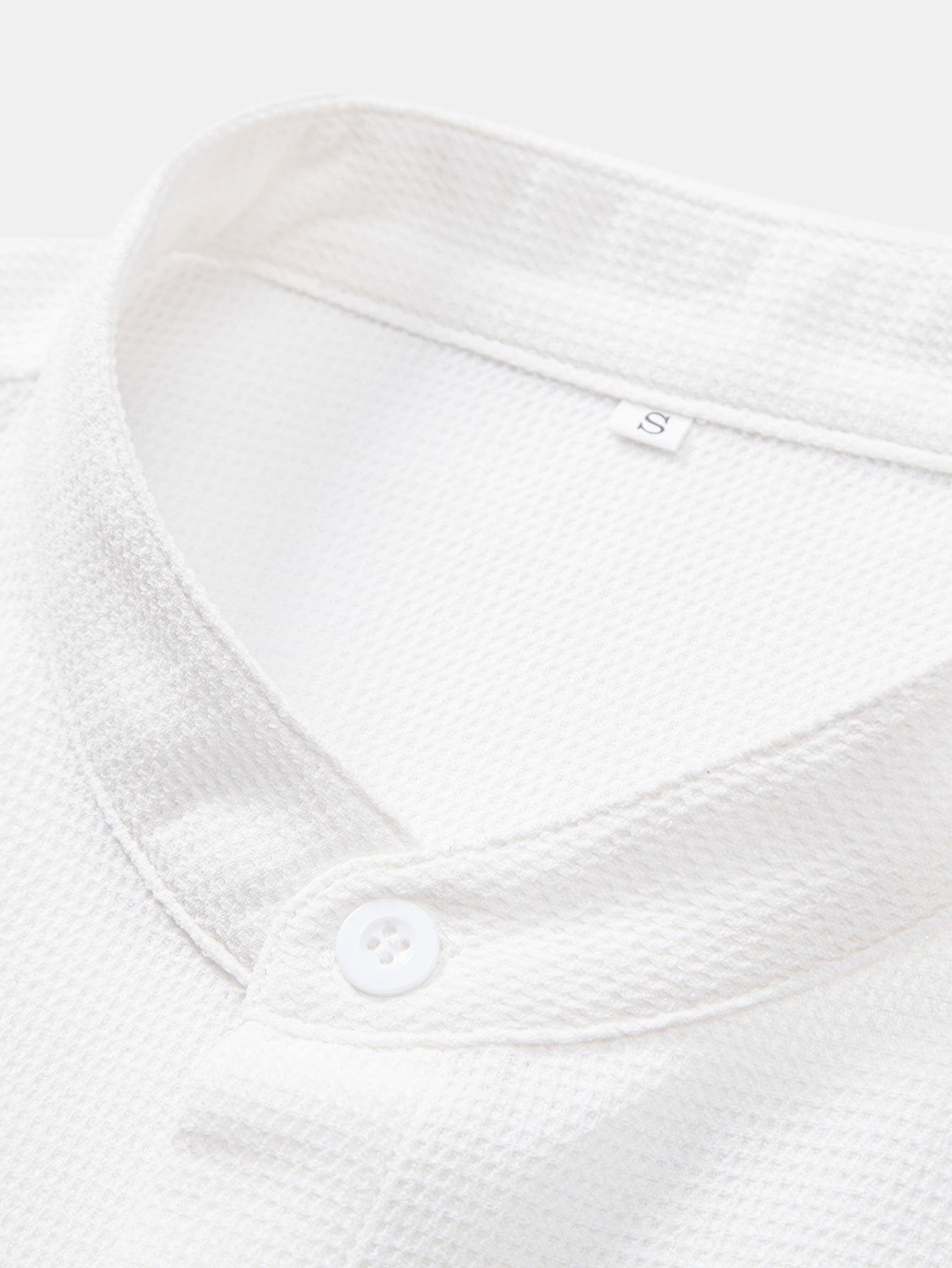 Waffle Textured Stand Collar Shirt