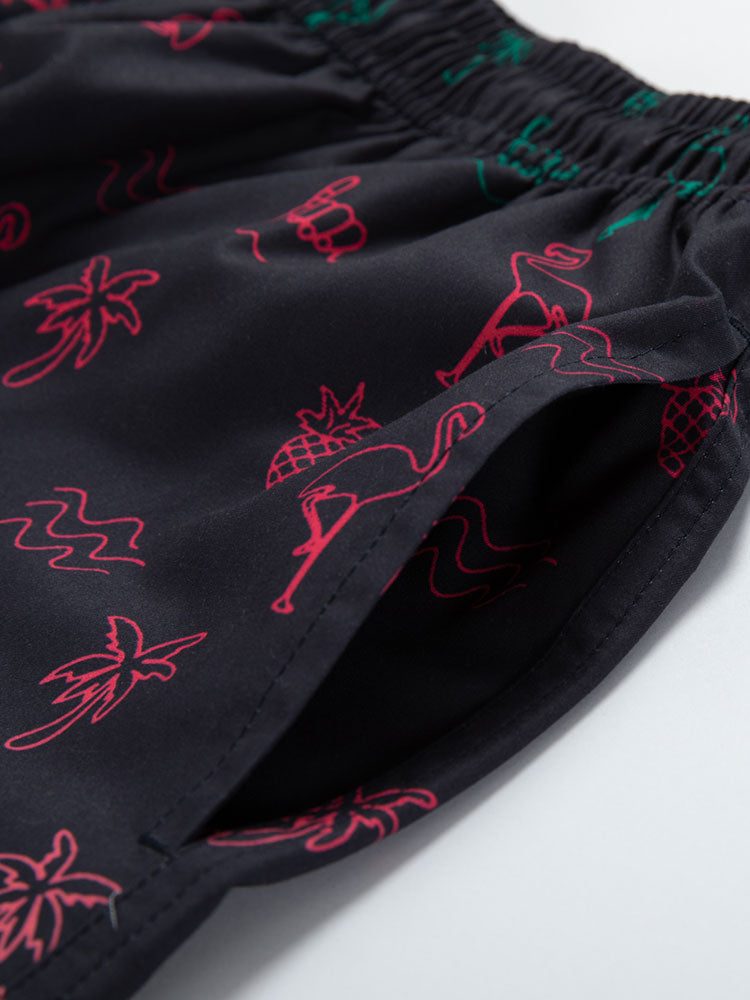 Flamingo Tropical Print Swim Shorts
