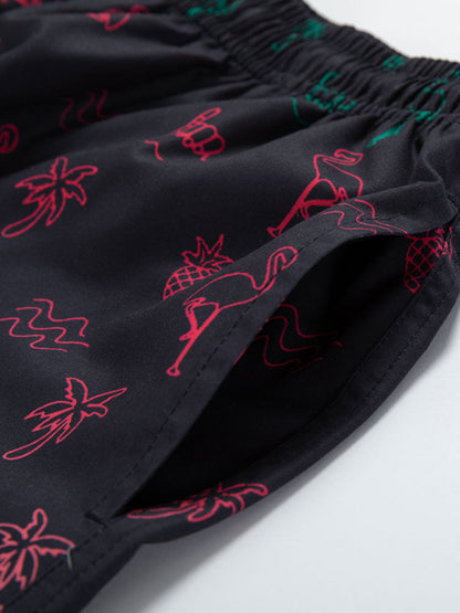 Flamingo Tropical Print Swim Shorts
