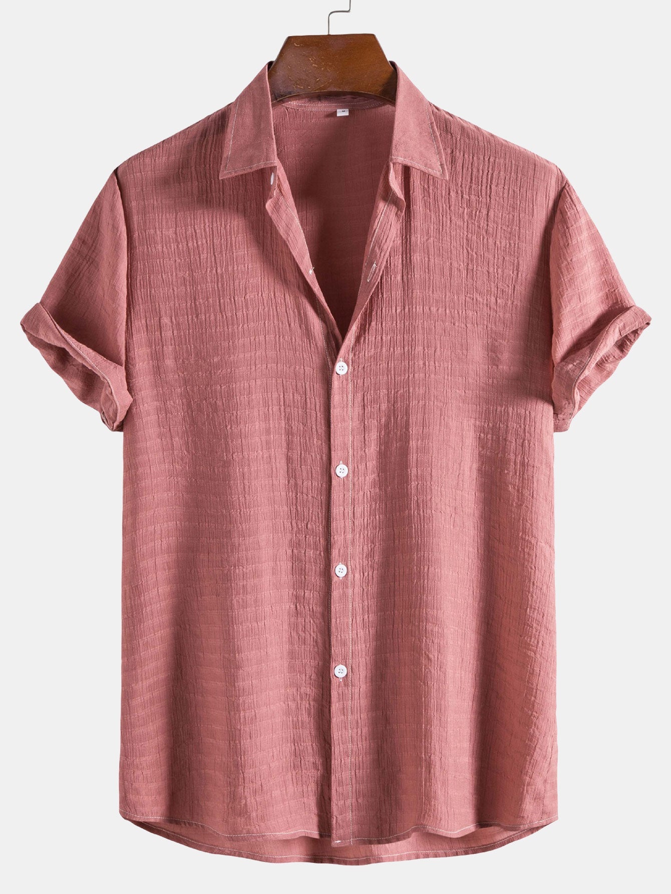 Textured Fabric Short Sleeve Shirt