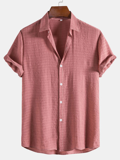 Textured Fabric Short Sleeve Shirt