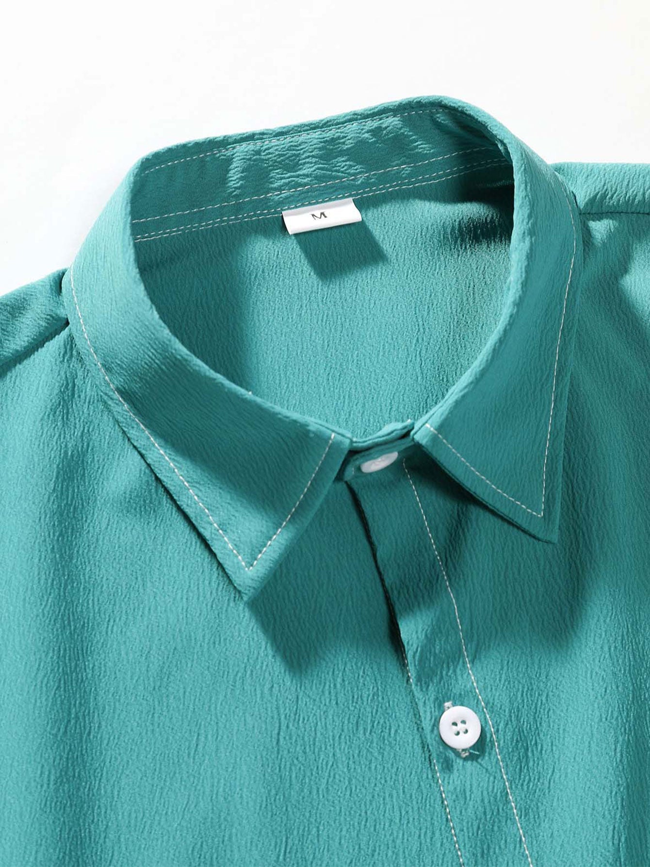 Crinkled Texture Button Up Shirt