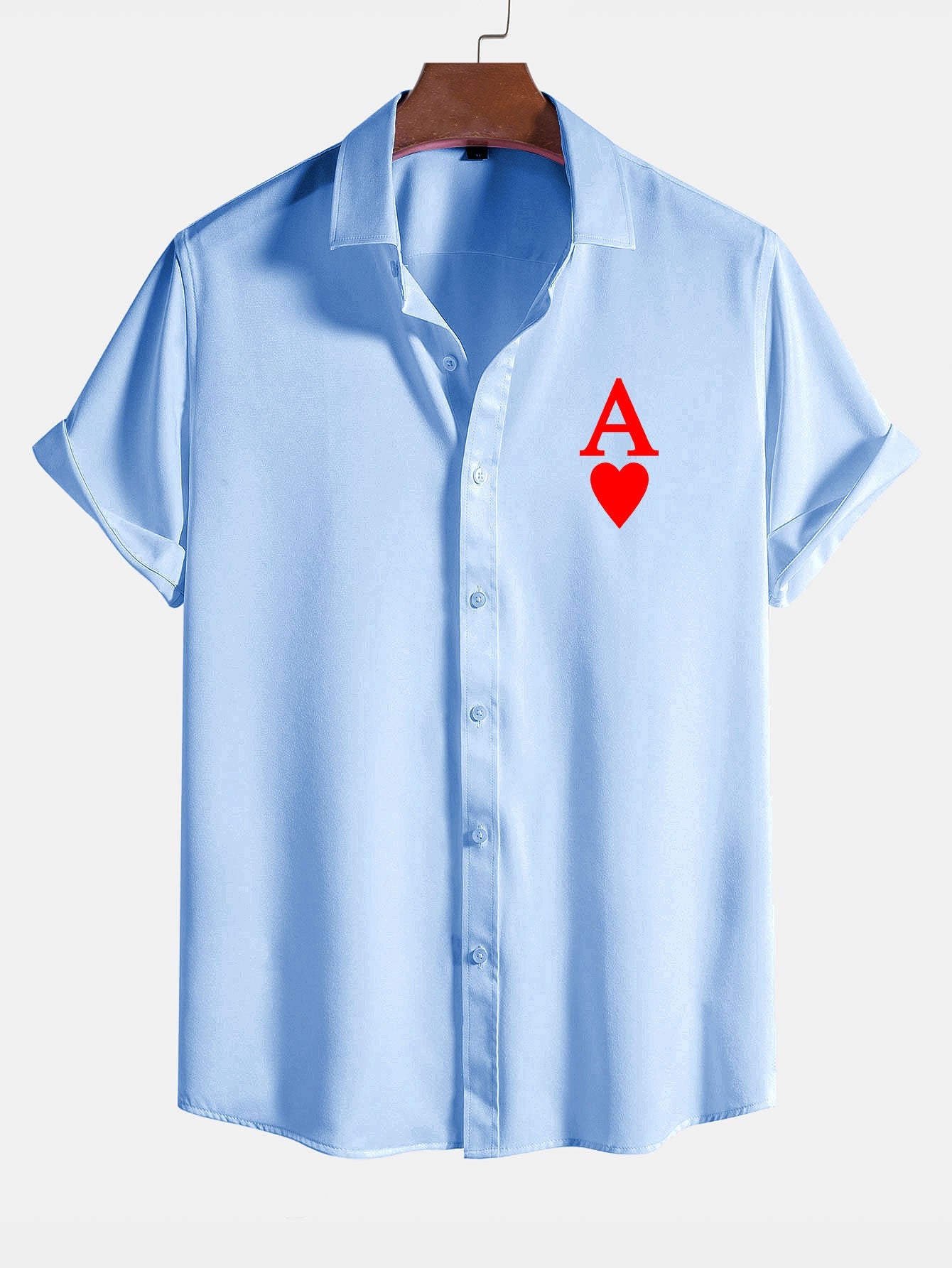 Poker Hearts Graphic Print Shirts