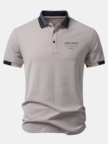 Milano Print Contrast Trim Polo