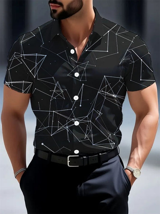 Men's Casual Business Geometric Shirt
