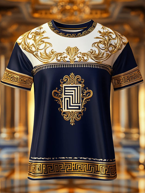 Men's Business Print Short Sleeve T-Shirt