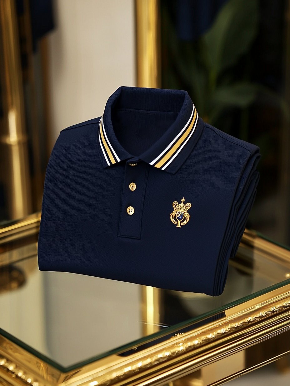 Men's Business Casual Button Short Sleeve Polo Shirt