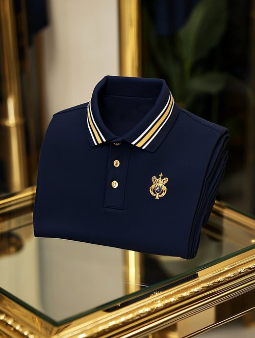 Men's Business Casual Button Short Sleeve Polo Shirt