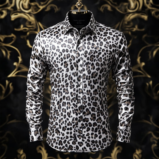 Men's Luxury Long-sleeved Shirt with Beast Print