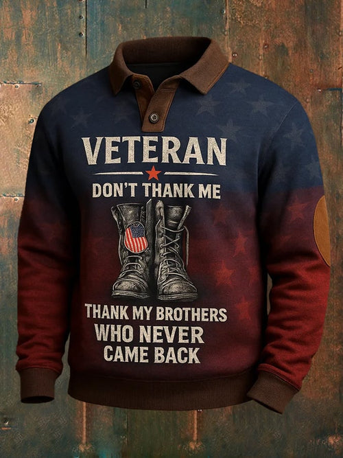 Men's Vintage Veterans Day Print Sweatshirt