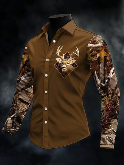 Men's Casual Western Style Contrast Color Shirt