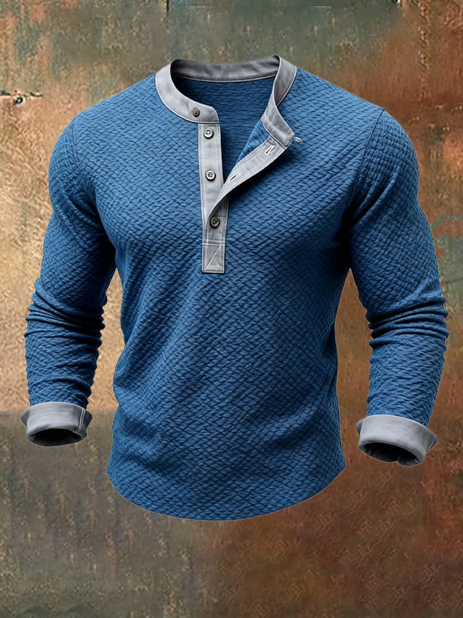 Men's Vintage Colorblock Comfort Henley T-Shirt