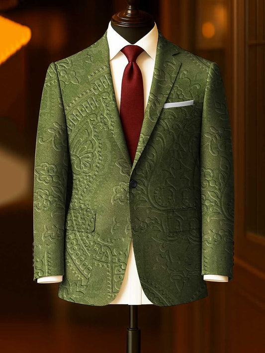 Men's Business Casual Large Pocket Print Blazers