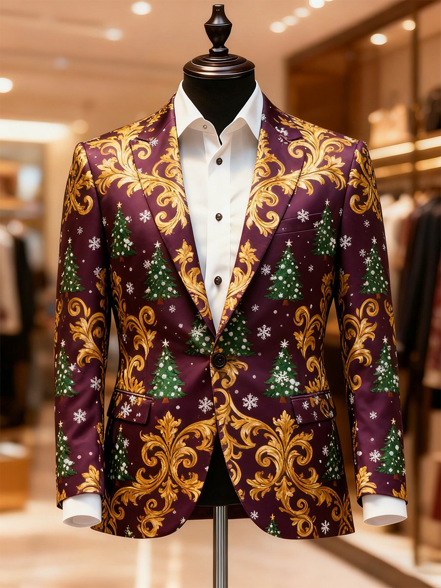 Men's Business Casual Christmas Suit Outerwear