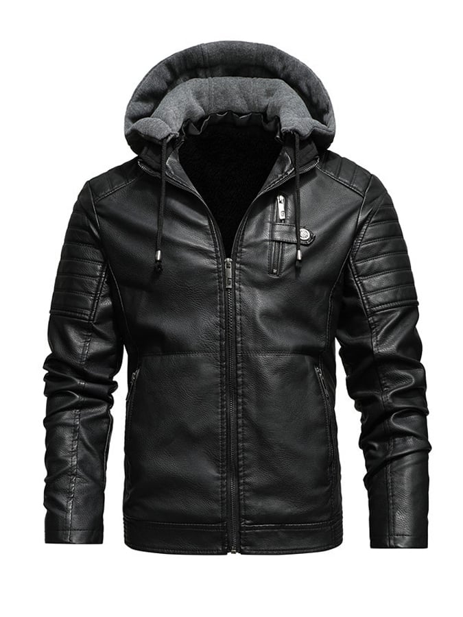 Men's Vintage Leather Multi-Pocket Outdoor Jacket