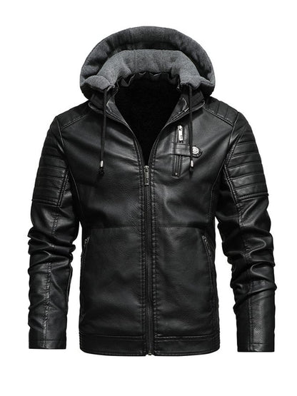 Men's Vintage Leather Multi-Pocket Outdoor Jacket