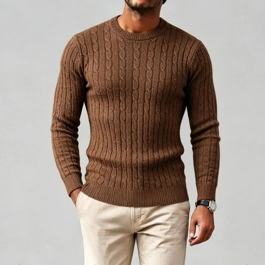 Men's Casual Slim-Fit Crew-Neck Sweater