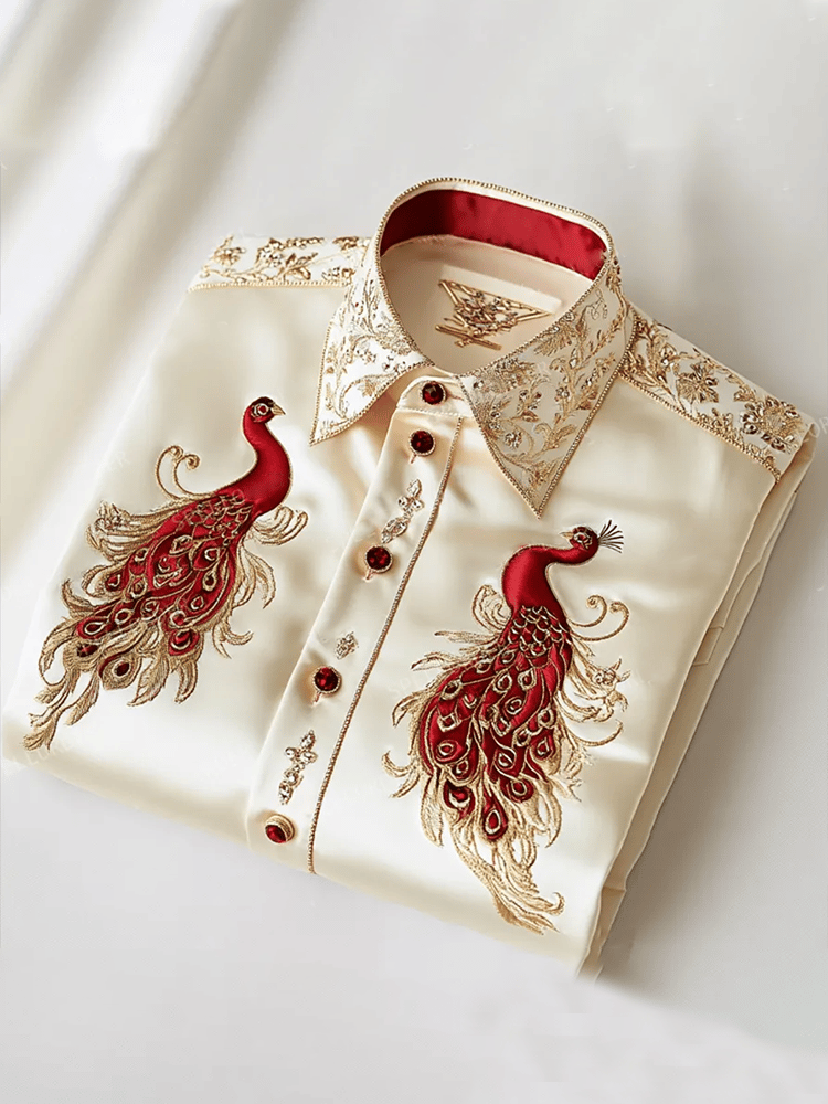 Men's Satin Luxe Long Sleeve Button Down Shirt