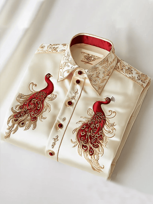 Men's Satin Luxe Long Sleeve Button Down Shirt