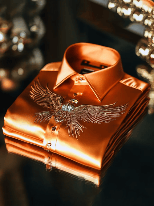 Men's Satin Luxe Long Sleeve Button Down Shirt