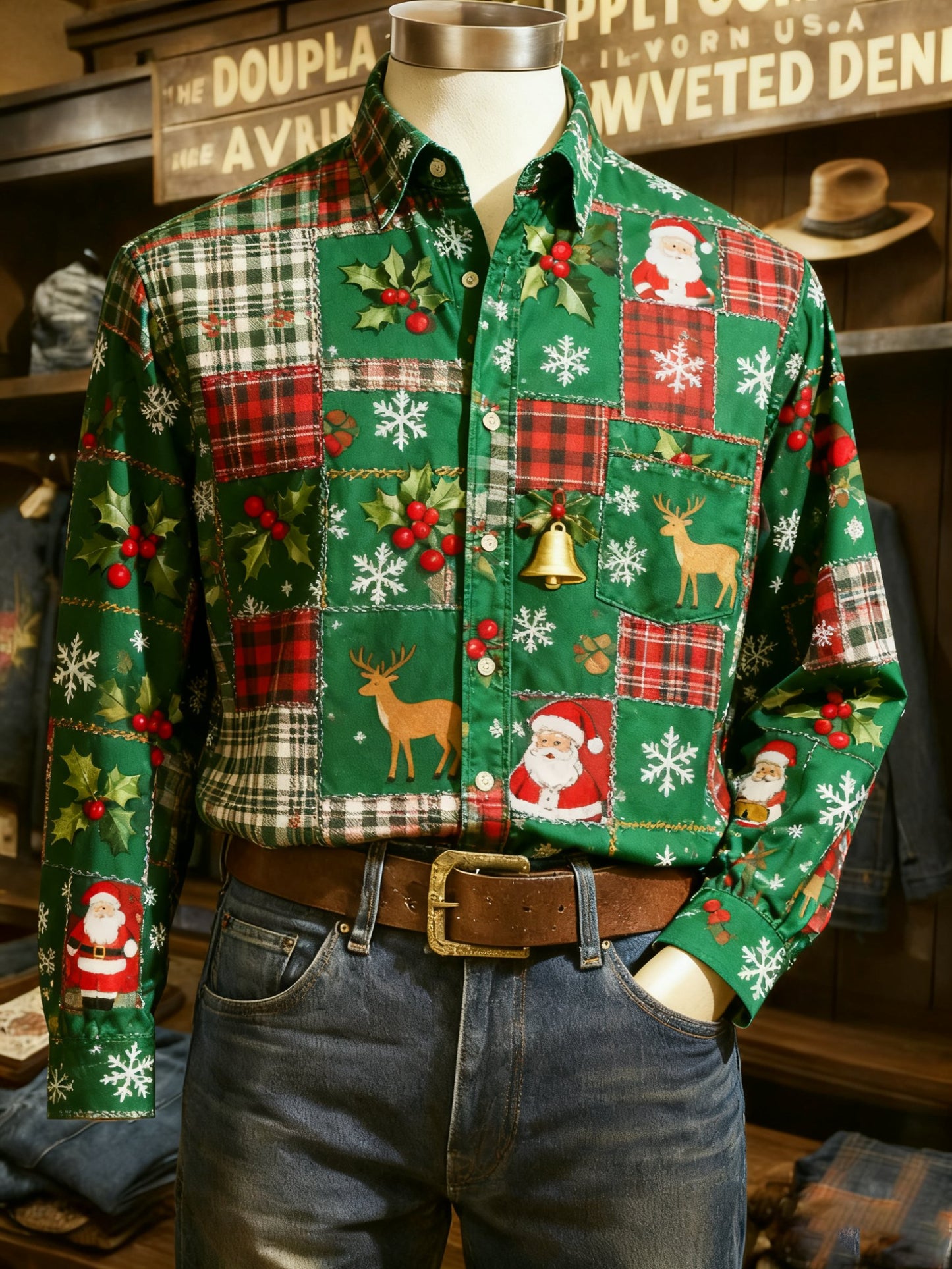 Men's Casual Christmas Long Sleeve Shirt