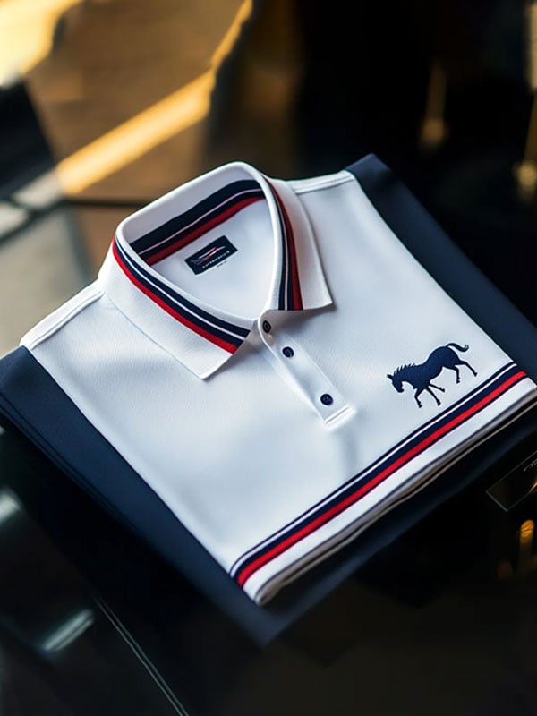 Men's Business Logo Lapel Short Sleeve Polo Shirt