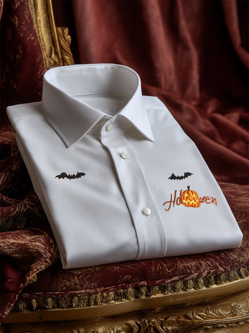 Men's Retro Casual Halloween Art Long Sleeve Shirt