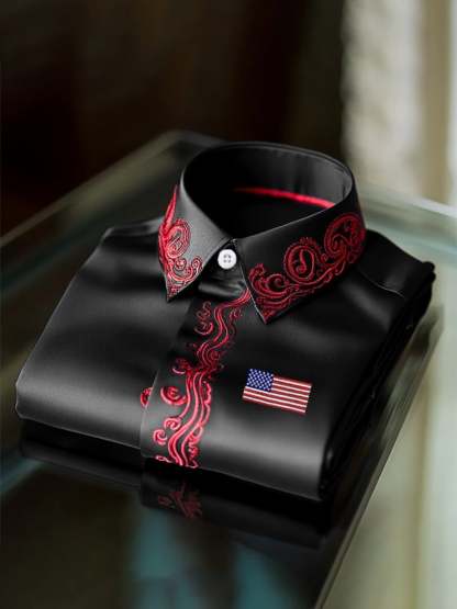 Men's Independence Day Flag Fashion Business Luxury Design Embroidery