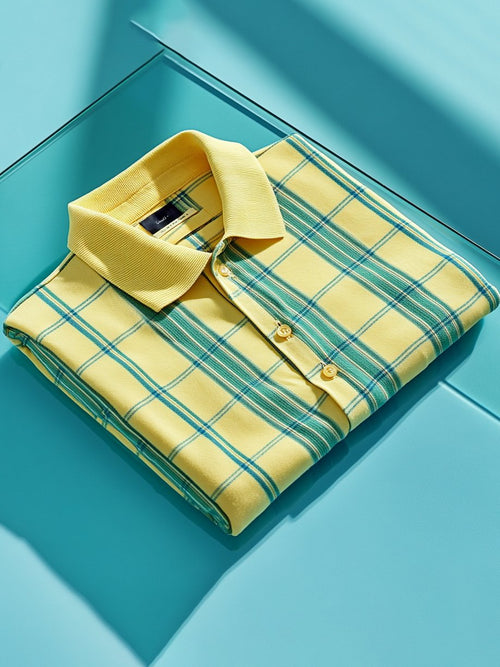 Men's Business Casual Button Short Sleeve Polo Shirt