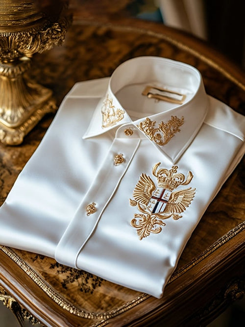 Men's Satin Luxury Business Long Sleeve Shirt