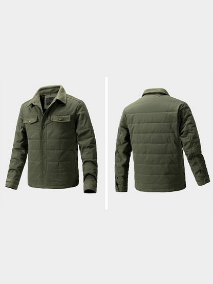 Men's Vintage Pleated Cotton Multi-Pocket Casual Plush Cotton Jacket