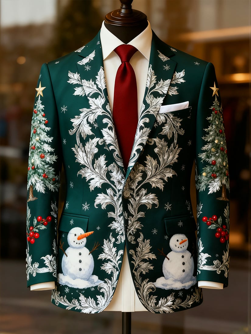 Men's Business Casual Christmas Suit Outerwear