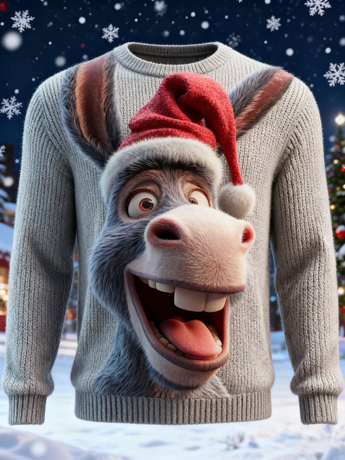 Men's Casual Print Ugly Christmas Sweater