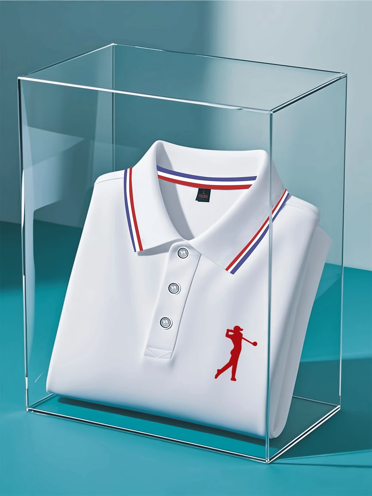 Men's Business Casual Logo Button Short Sleeve Polo Shirt