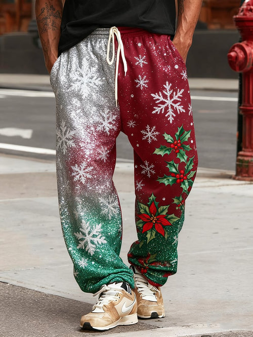 Men's Retro Christmas Party Print Casual Sports Pants