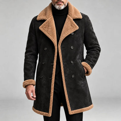 Men's Thickened Faux Leather Fleece Jacket